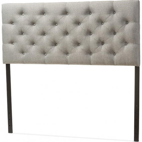 Viviana Full Headboard in Tufted Gray Fabric